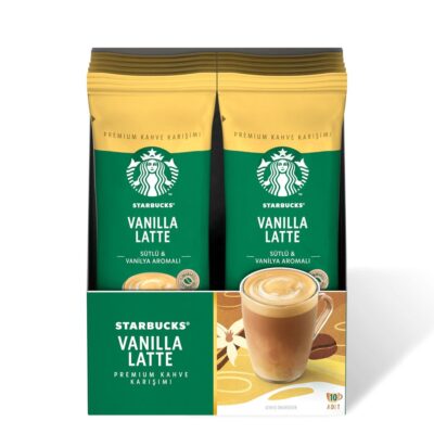 پودر قهوه فوری استارباکس وانیلا لاته بسته 10 عددی