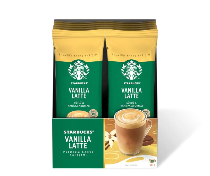 پودر قهوه فوری استارباکس وانیلا لاته بسته 10 عددی