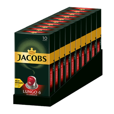 پک کپسول قهوه جاکوبز مدل Lungo 6 بسته 10x10 تایی